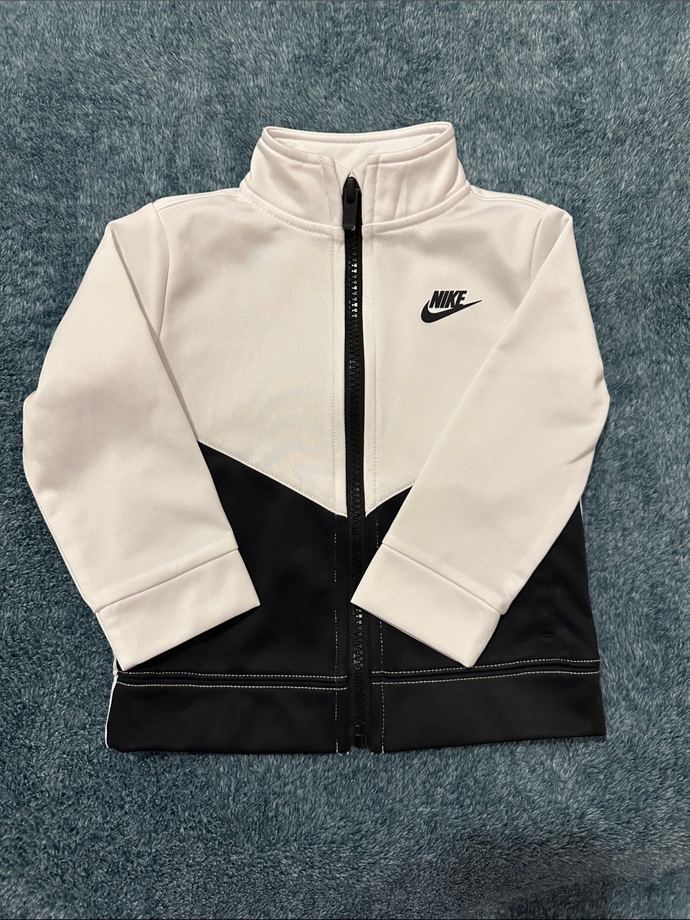 Nike Baby White and Black Full-Zip Track Jacket